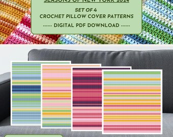 Seasons of New York - Crochet Pillow Cover Pattern - Set of 4