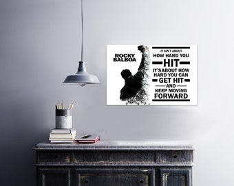 T1930 Silk Poster Rocky Balboa Motivational Quote Sylvester Stallone Art Print