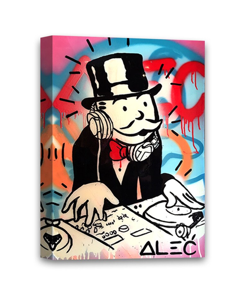 Alec DJ Canvas Art. Alec Monopoly Art Prints. Street Art. Etsy