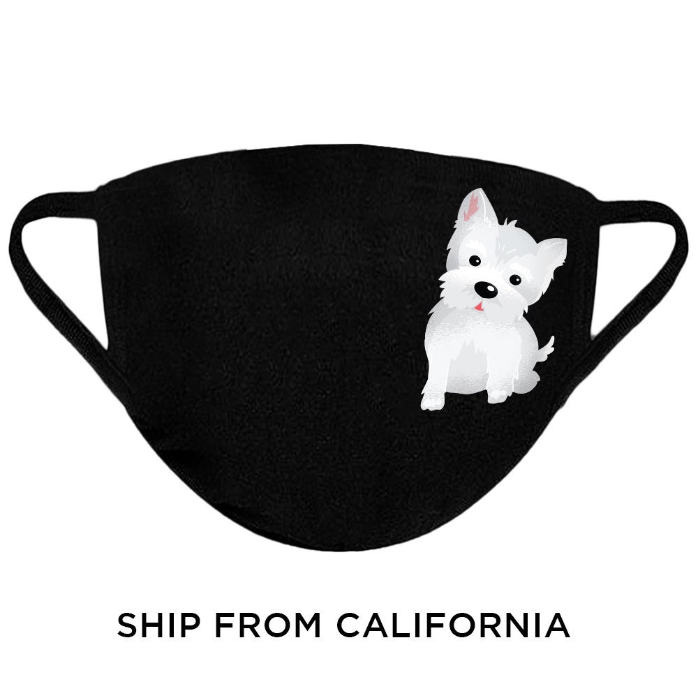 Little Puppy Face Mask Dog Cute Face Mask Dog Lover Washable Etsy