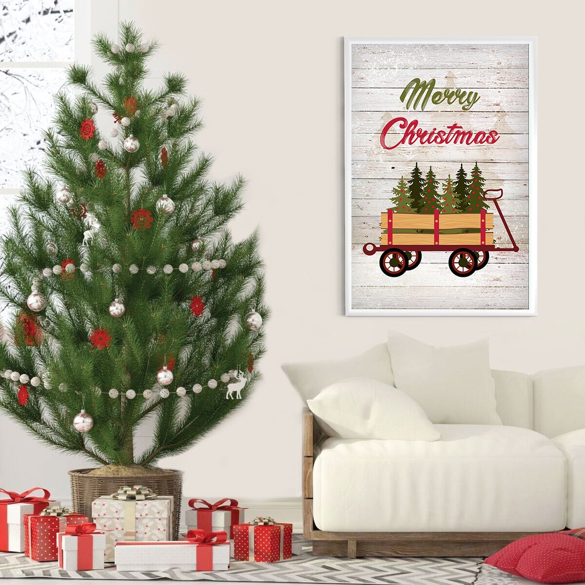 Christmas Wall Decor Poster Xmas Trees Home Decoration Prints Etsy