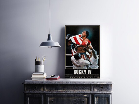Mickey GoldMill Quote and Rocky Picture Reprint Framed CANVAS Wall Art Decor
