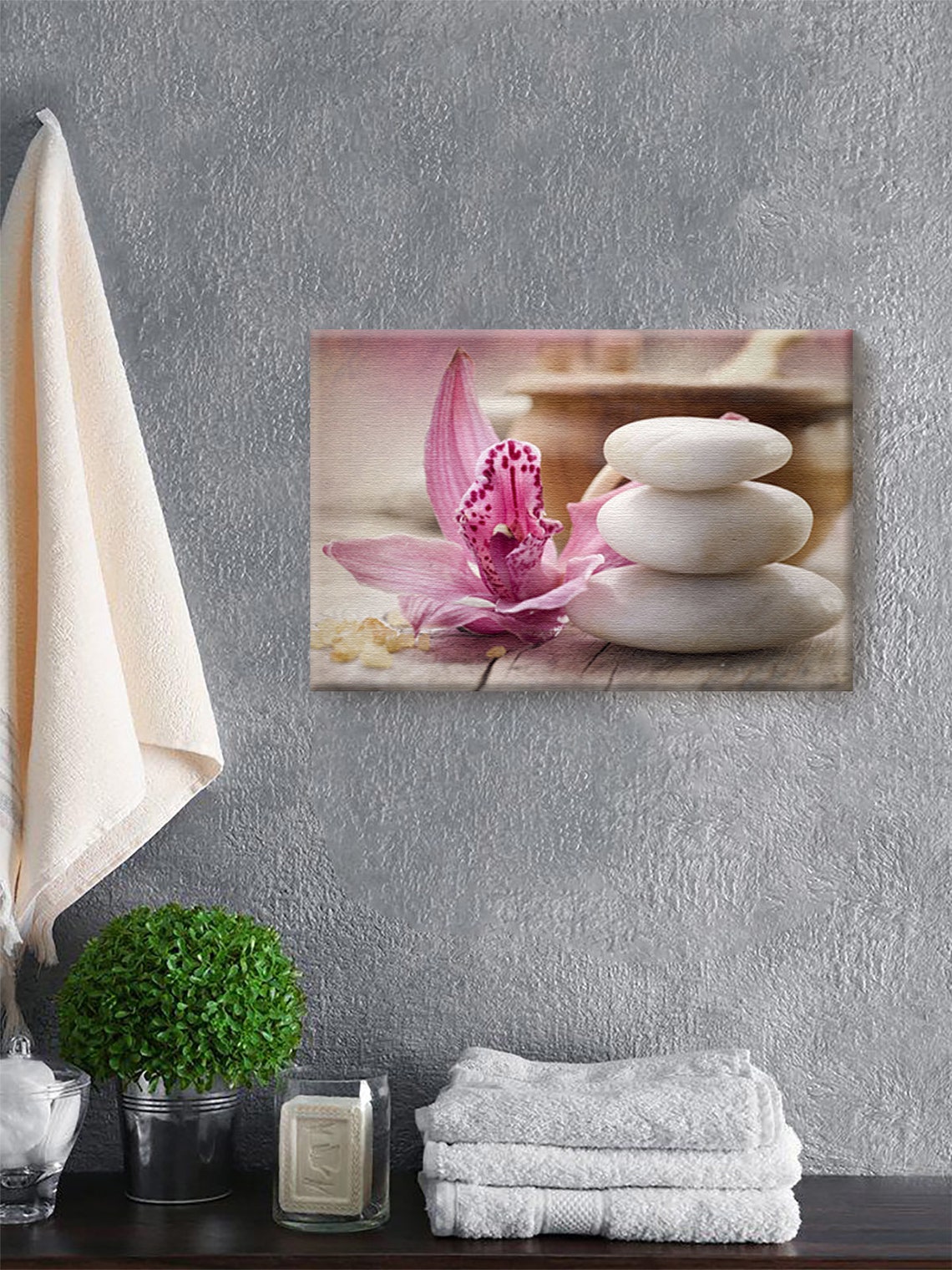 Spa Canvas Wall Art Purple Flower Home Decor Prints Etsy
