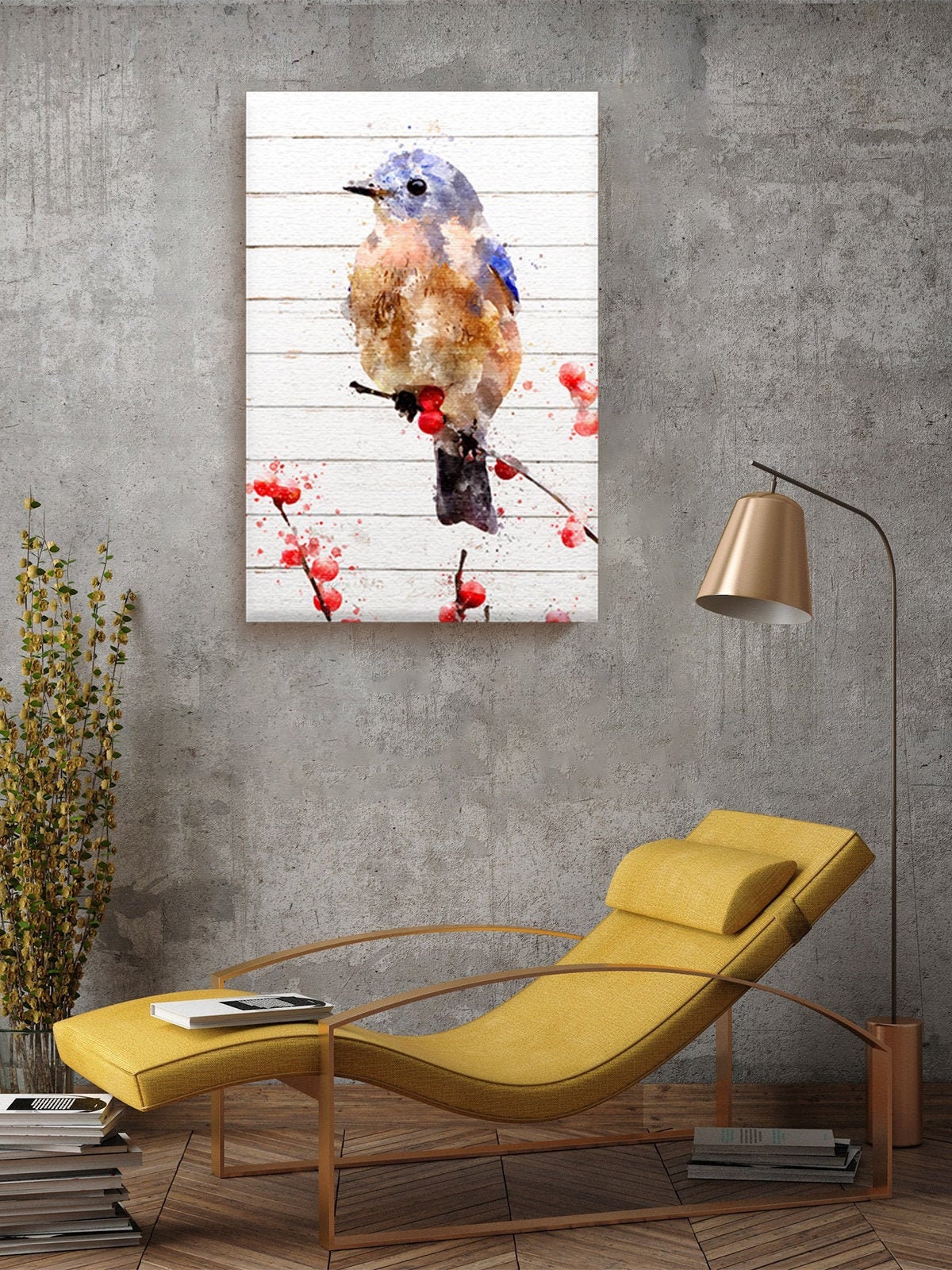 Minimalistic Wood Canvas Natural Wall Bird View Decor Flying Etsy