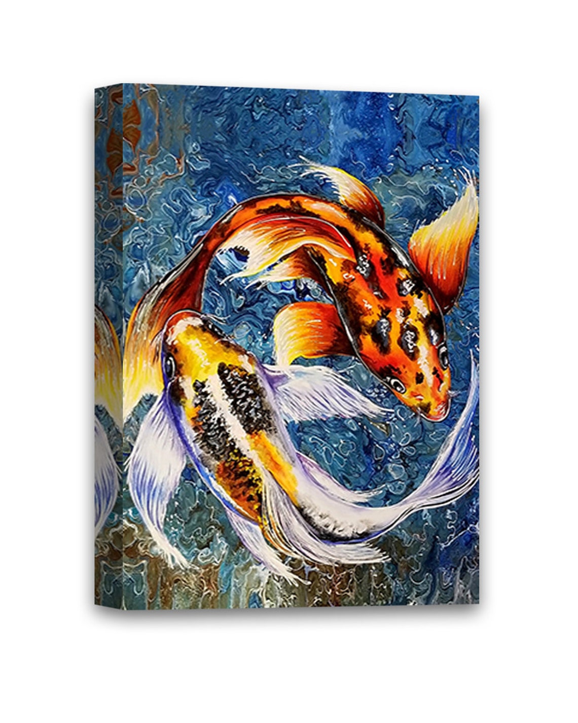 Koi Fish Canvas Wall Art Nature Yin Yang Harmony Home Decor Etsy