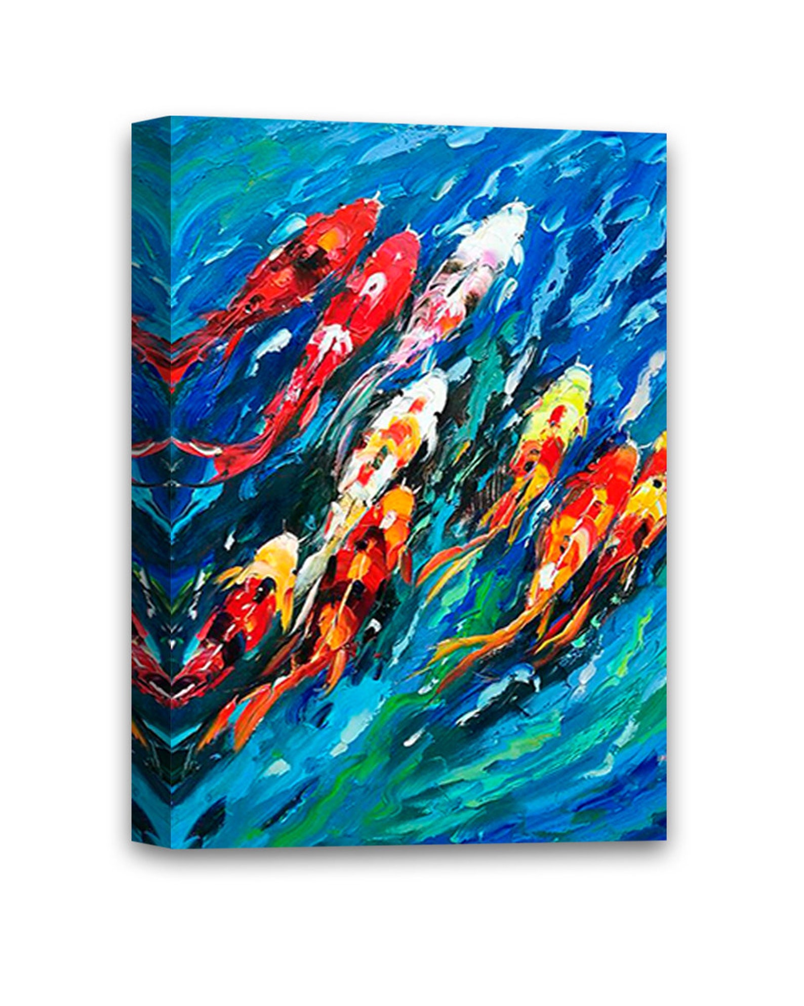 Koi Fish Canvas Wall Art Nature Blue River Home Decor Prints Etsy