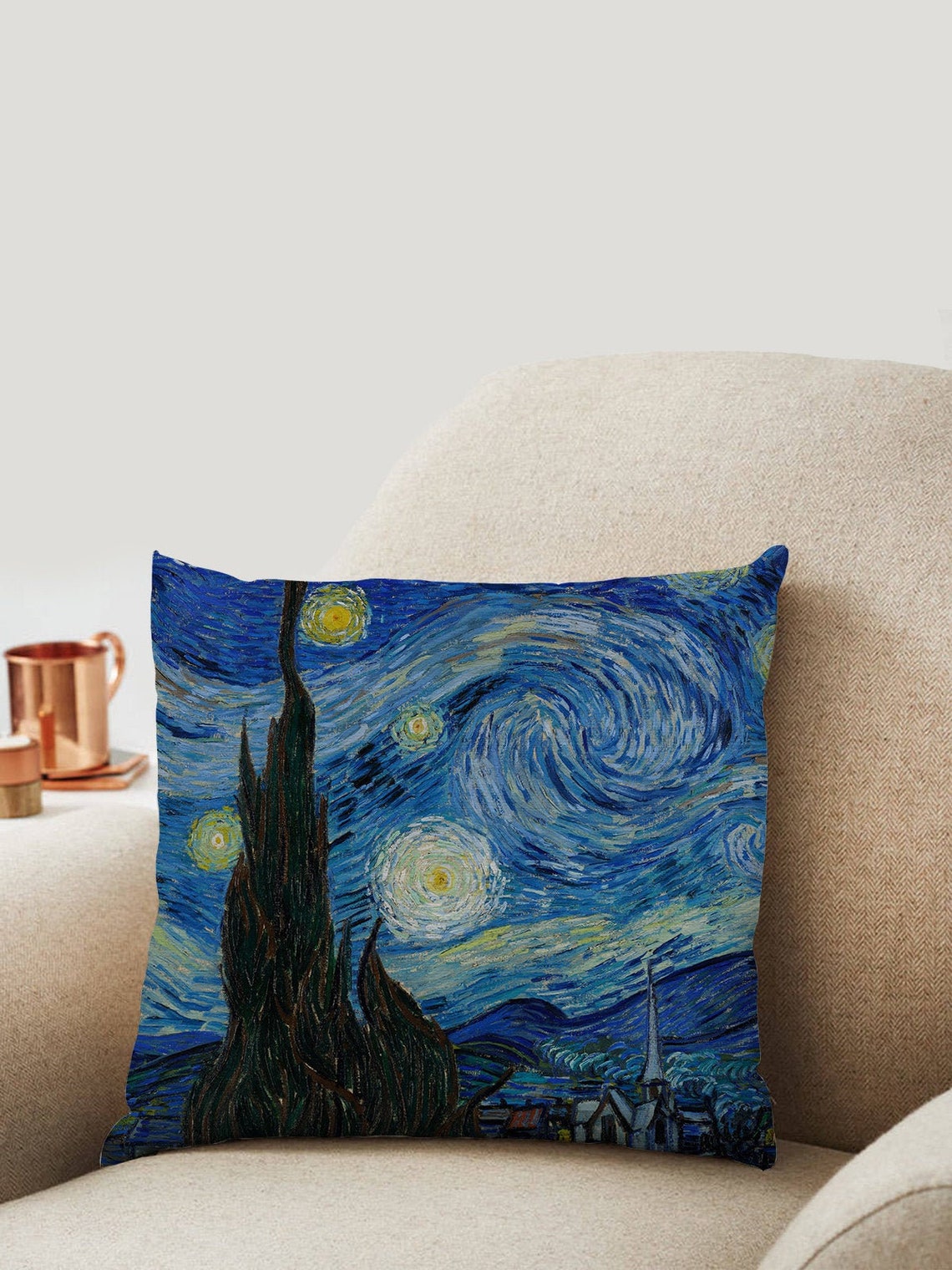 Vincent Van Gogh Decorative Pillow Covers for Home The Starry Etsy