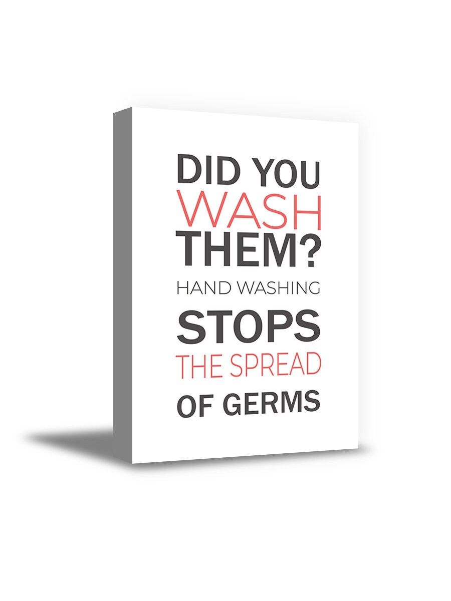 Wash Hands Stop the Spread of Germs Wall Quotes Office Safety Canvas ...