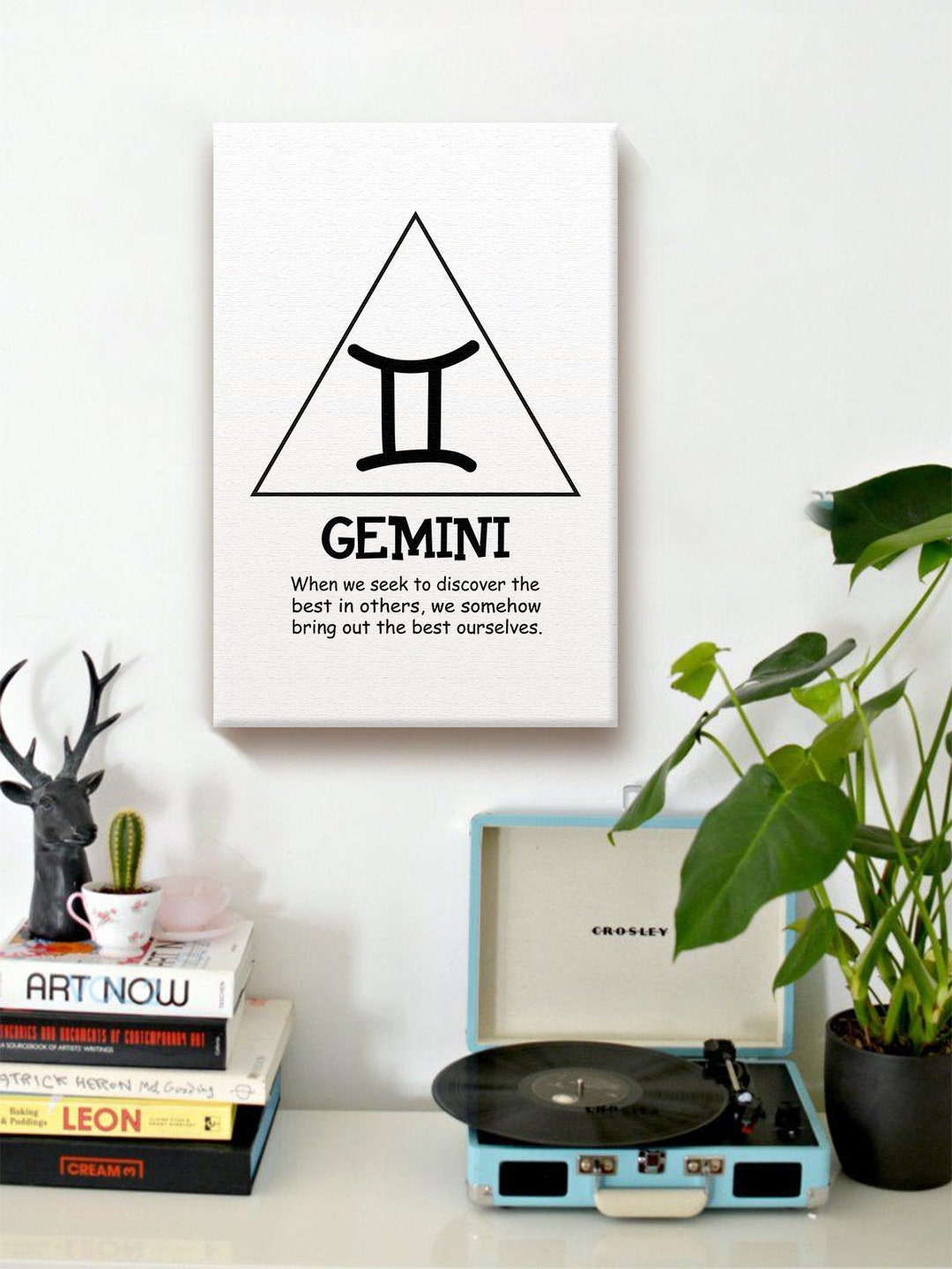 White Gemini Canvas Zodiac Sign Arts Gemini Zodiac Art Astrology Room ...