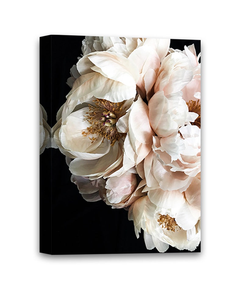 Flower Decals Peony Room Wall Decor Home Decor Ideas Ready to Hang Picture Peony Art Illustration Peonies Canvas Floral Painting.