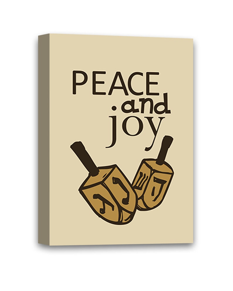 Hanukkah Wall Art Canvas Peace and Joy Jewish Home Decor Prints