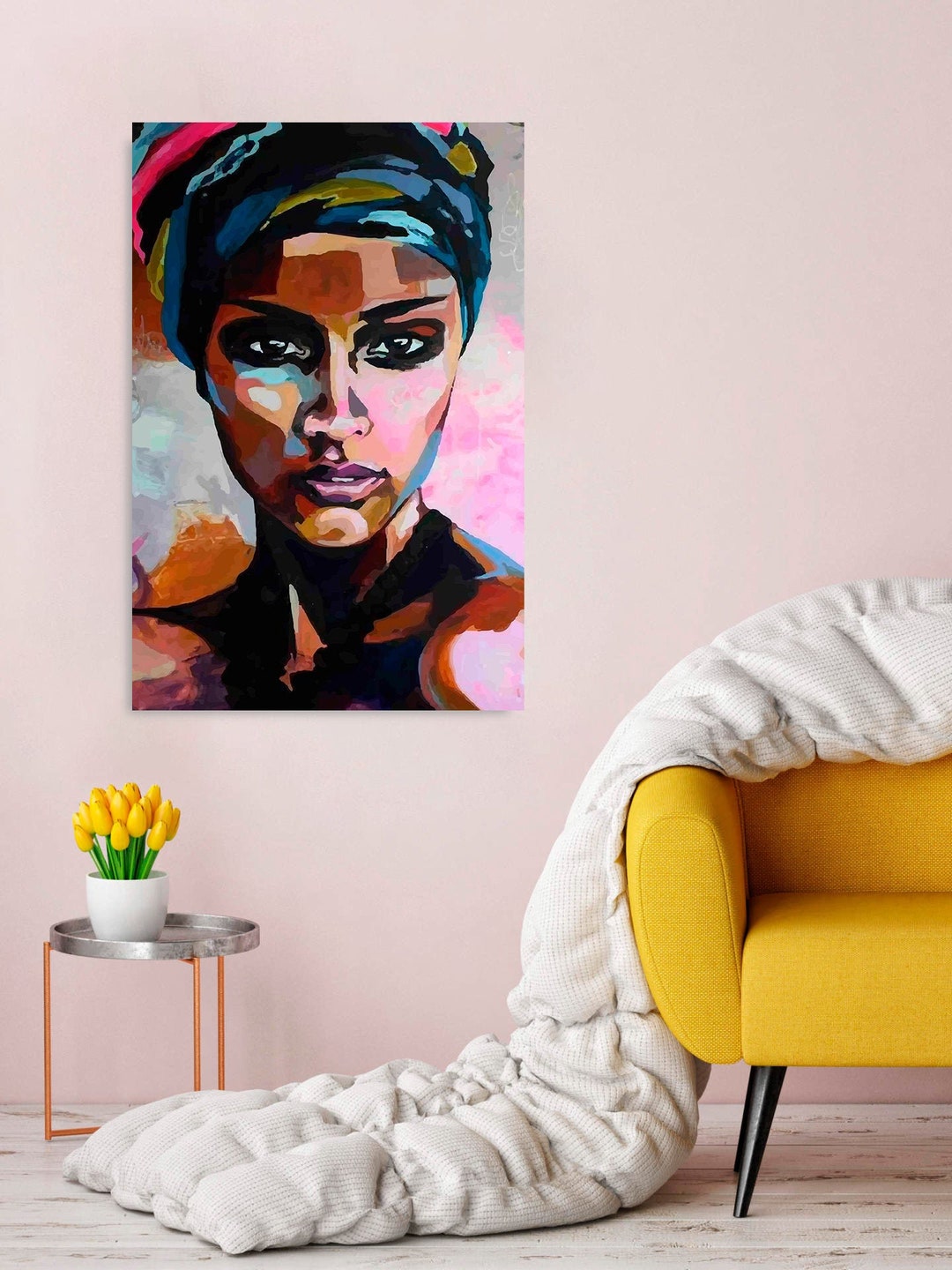 African Lady Portrait. Colorful Artwork for Bedroom. African - Etsy