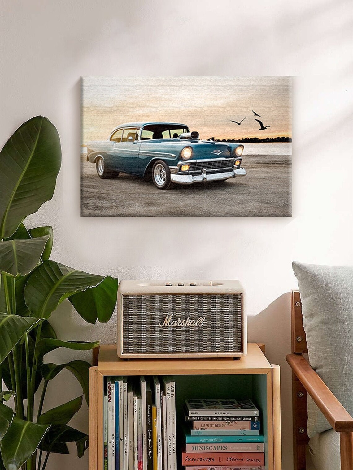 Vintage Car Canvas Wall Art Chevrolet Home Decor Prints Etsy