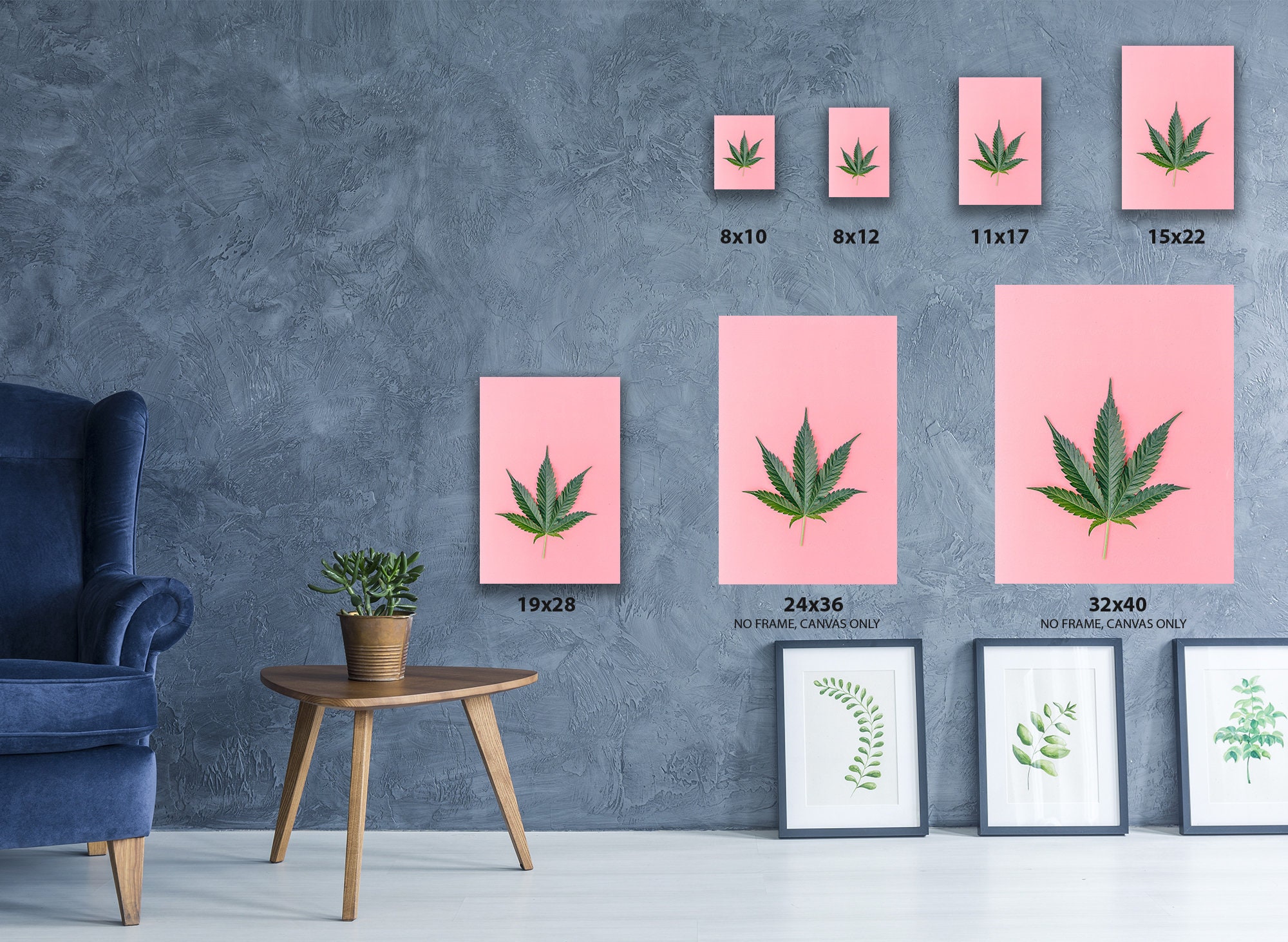 Weed Canvas Wall Art Hemp Plant Home Decor Prints Etsy