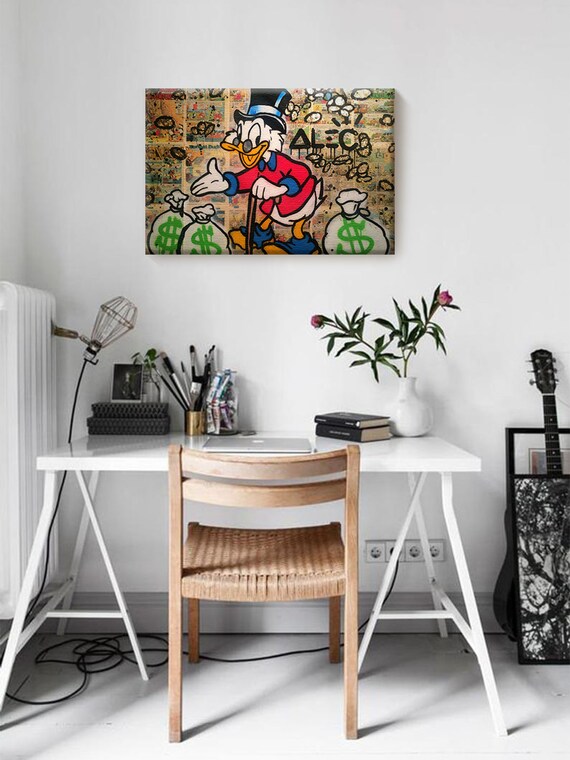 Contemporary Artwork Home Decor. Monopoly Fans Gifts Framed Canvas US Art Alec Monopoly Canvas Gambles in Hong Kong Graffiti