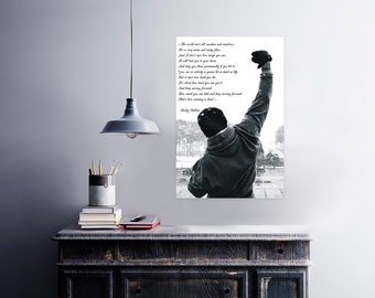 Retro Wall Art for Living Room. Rocky Balboa Motivational Quote. Sylvester Stallone Movie. Rocky Film Star. Inspirational Poster Art Decor.