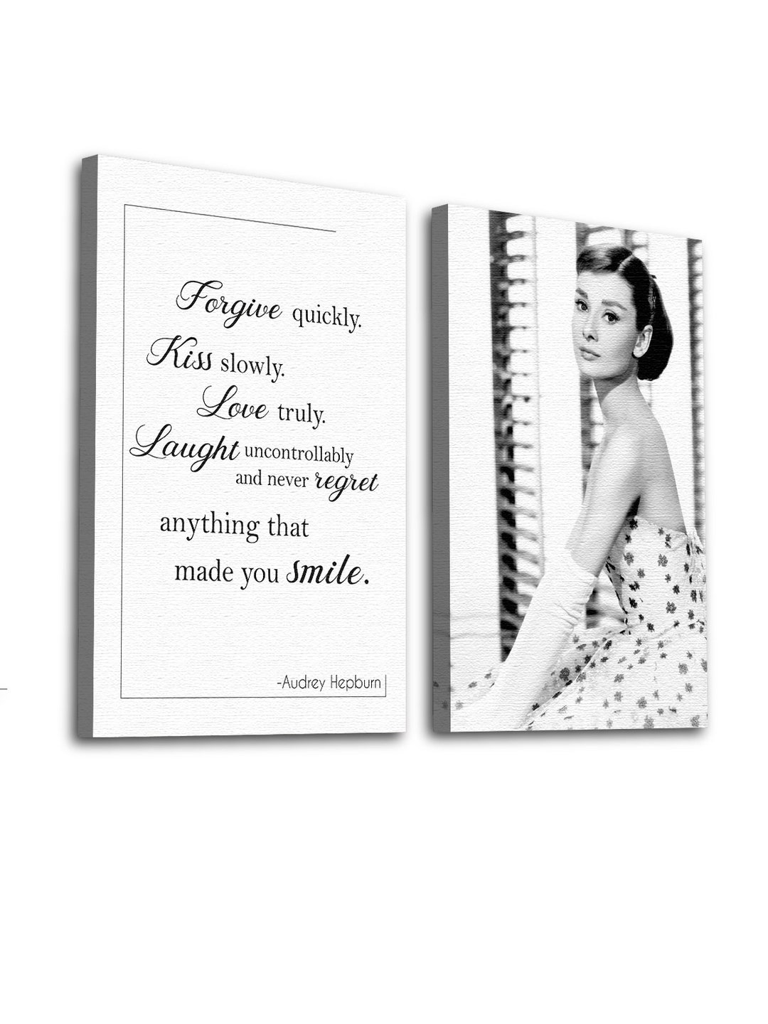 Love Truly Art. Audrey Quote Canvas Art. Set of Two. Audrey Hepburn