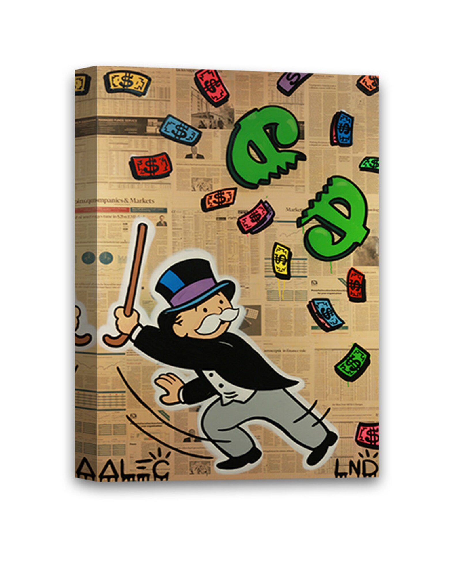Money Man Canvas Art. Alec Monopoly Art Prints. Street Art. Etsy