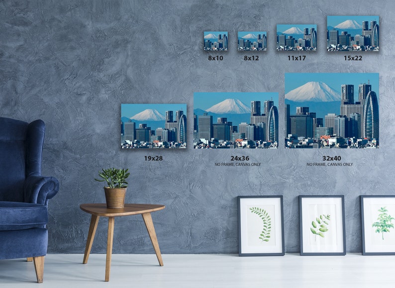 Tokyo Cityscape Canvas Mount Fuji Landscape Canvas Wall Art Tokyo Wall Art Decor Asian Decor Ideas. Fuji Printed Decor for Home