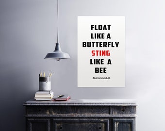 Muhammad Ali Poster Wall Art. Muhammad Ali Poster Decor for Gym. Box Lovers Gifts. Unframed Art Piture. Quote Poster Art. Gifts for Him.