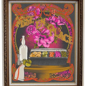 Mise En Place/Retro Bartender Decor/Bar Art/70s Style- 8x10