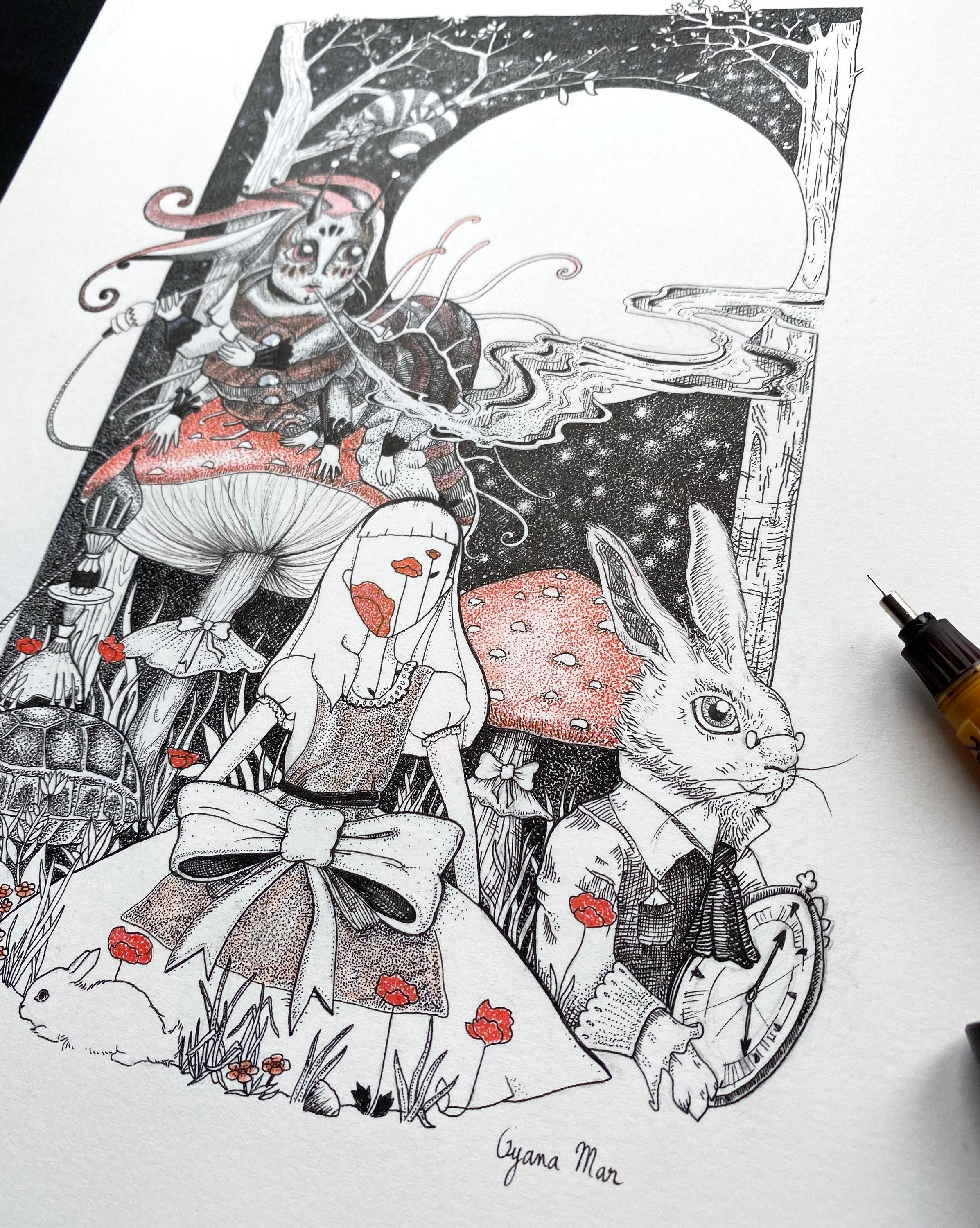 alice in wonderland drawings