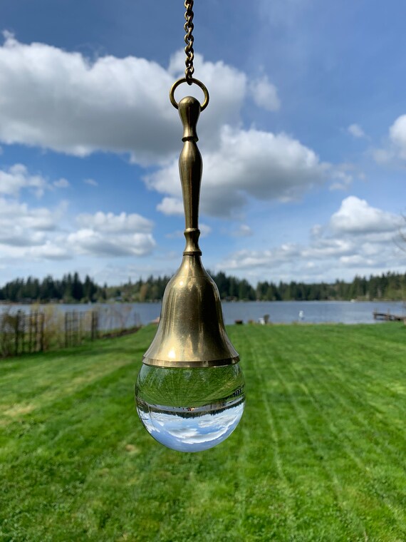 Tall Brass Bell India Garden Globe Crystal Ball Garden Etsy