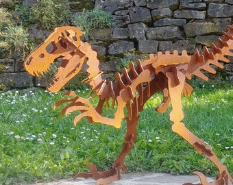 Dinosaurio Decoración de jardín oxidada Decoración de óxido Aspecto de óxido Dino T Rex Raptor