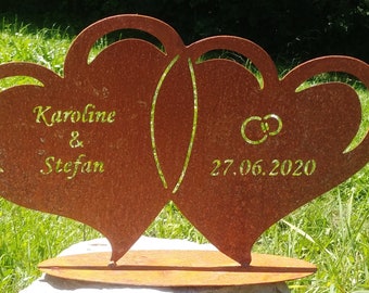 Wedding gift heart, rust, rust decoration, decoration, wedding, gift, personalizable, name, bride and groom, anniversary, wedding day