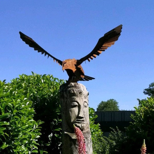 Adler 3D Eagle Edelrost Gartendeko Rost Deko Rost Optik Metall Garten Rostdeko