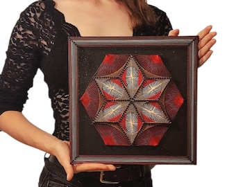 String Art - Geometrische Fadenkunst - Wandbild - Handgemacht - Wanddekoration