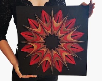 String Art - Geometrische Fadenkunst - Wandbild - Handgemacht - Wanddekoration