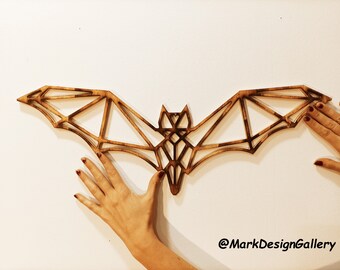Decoración de pared de murciélago, pegatina de pared artística, decoración de Halloween, decoración de otoño, decoración gótica de murciélago de madera
