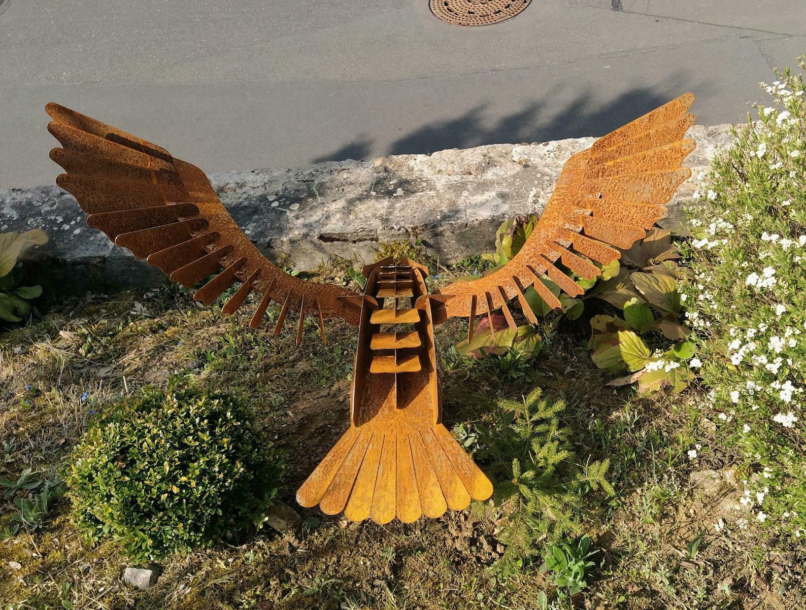 Adler 3D Eagle Edelrost Gartendeko Rost Deko Rost Optik Metall Garten