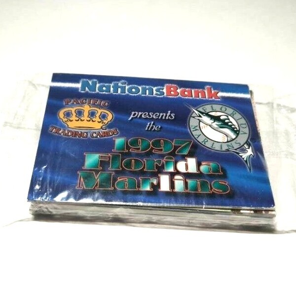 1997 Pacific Florida Marlins MLB Nations Bank Team Trading Card Set 32 Cards