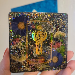 Plato de anillo de posavasos de flores de tarot emperatriz
