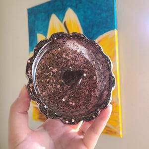 Resin Poker Ashtray/ Dish, Chocolate Brownie Glitter