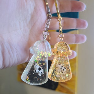 UFO Cow Abduction Keychain
