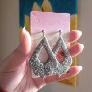 Floral Drop Clay Earrings