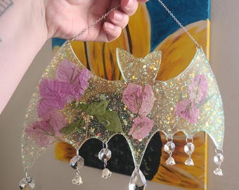 Resin Flower Bat Suncatcher