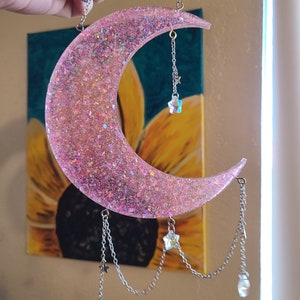 Moon and Stars Resin Wall Hanging