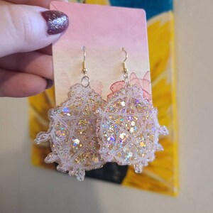 Pentagram Flora Resin Earrings