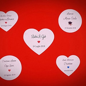 10 (o più) adesivi personalizzati per BOMBONIERE fai da te. Ideali per Battesimo, Comunione, Cresima, Matrimonio