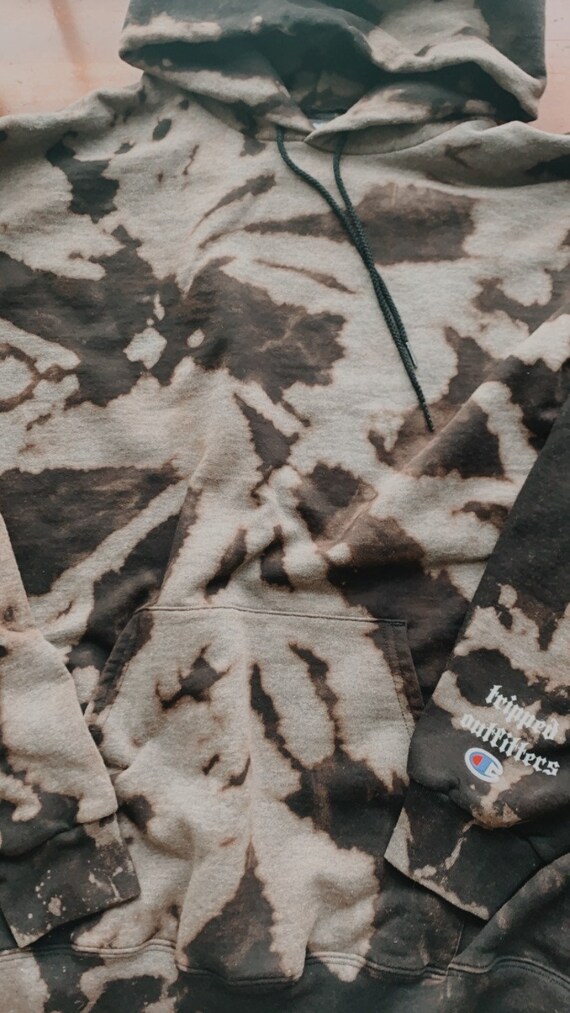 Bleached champion hoodie best sale