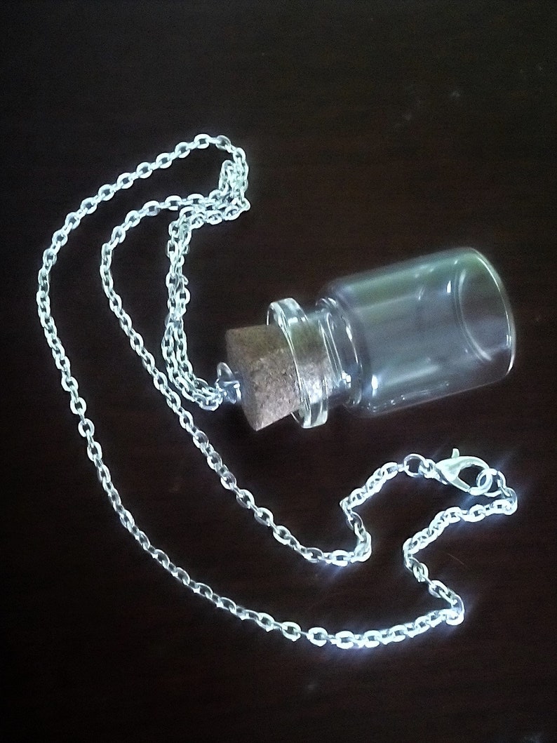 Empty Glass Bottle Necklace / Vial Necklace / 32mm Bottle on Etsy