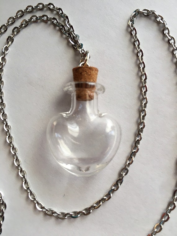 Mini Empty Glass Bottle Necklace Vial 