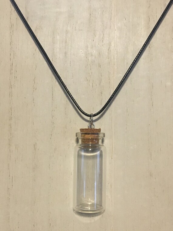 Empty Glass Bottle Necklace Vial 