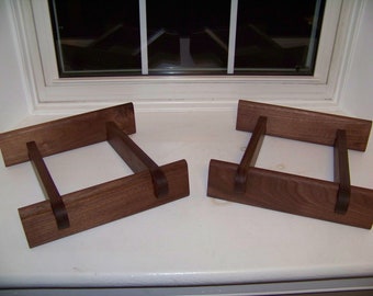 Large Advent Speaker Stands Made of Solid Walnut