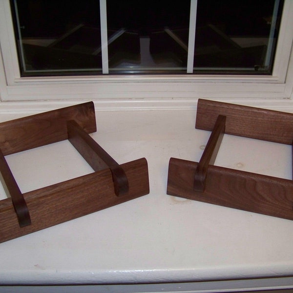 Large Advent Speaker Stands Made of Solid Walnut