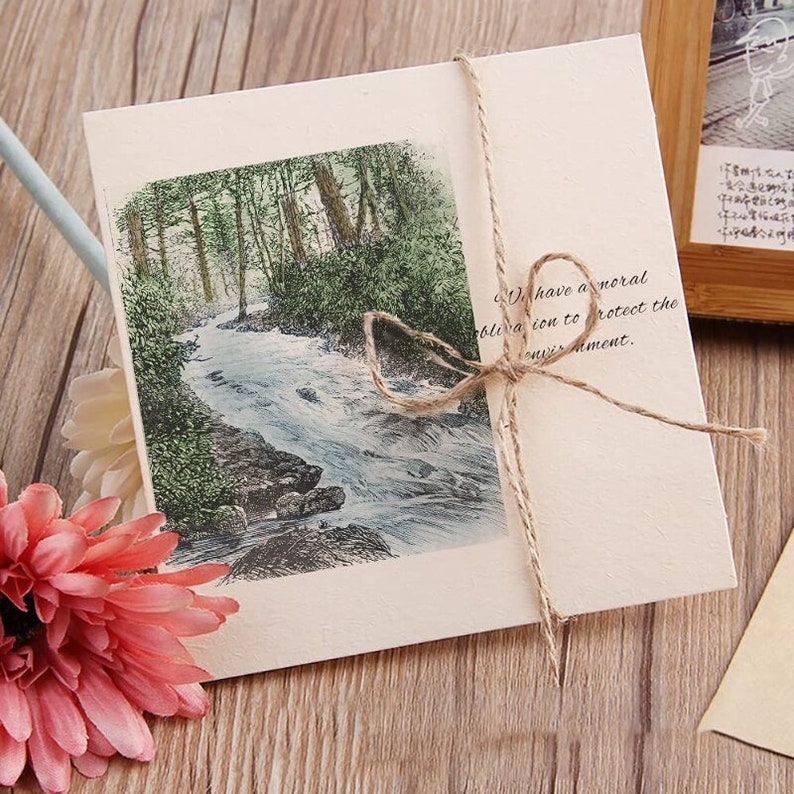 River Clear Stamp Forest Background Scene CAS225 - Etsy